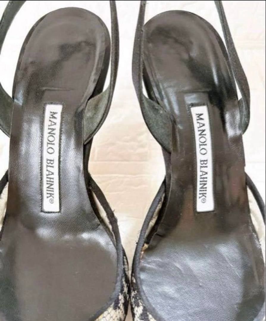 MANOLO BLAHNIK レーススリングバックヒール 24センチ