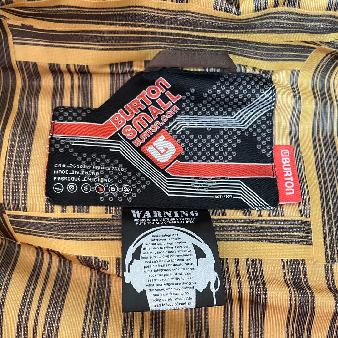 Burtonバートンスキーウェアスノーボードジャケットパーカーフード茶色ブラウン