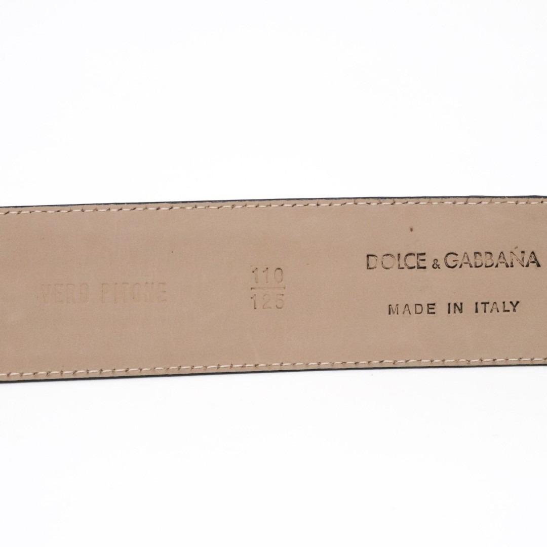 DOLCE&GABBANA ドルガバ　ベルト　レザー　ヘビ柄　パイソン　ブラック