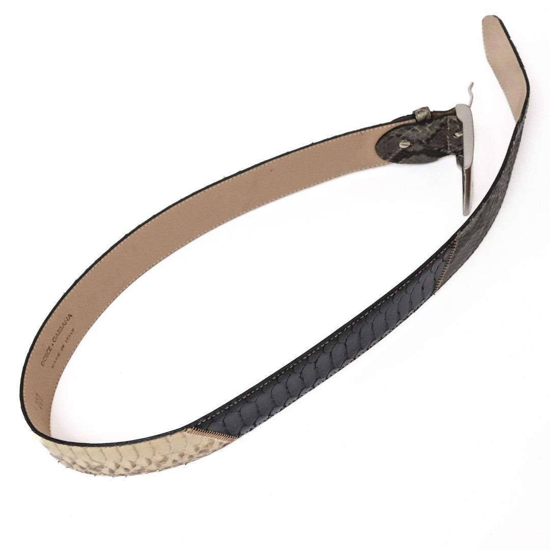 DOLCE&GABBANA ドルガバ　ベルト　レザー　ヘビ柄　パイソン　ブラック