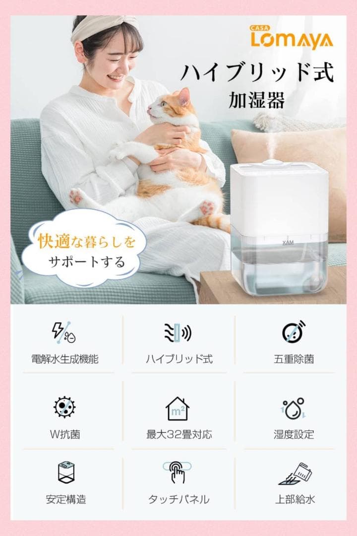 高性能加湿 ハイブリッド式加熱加湿器 ポンプ式