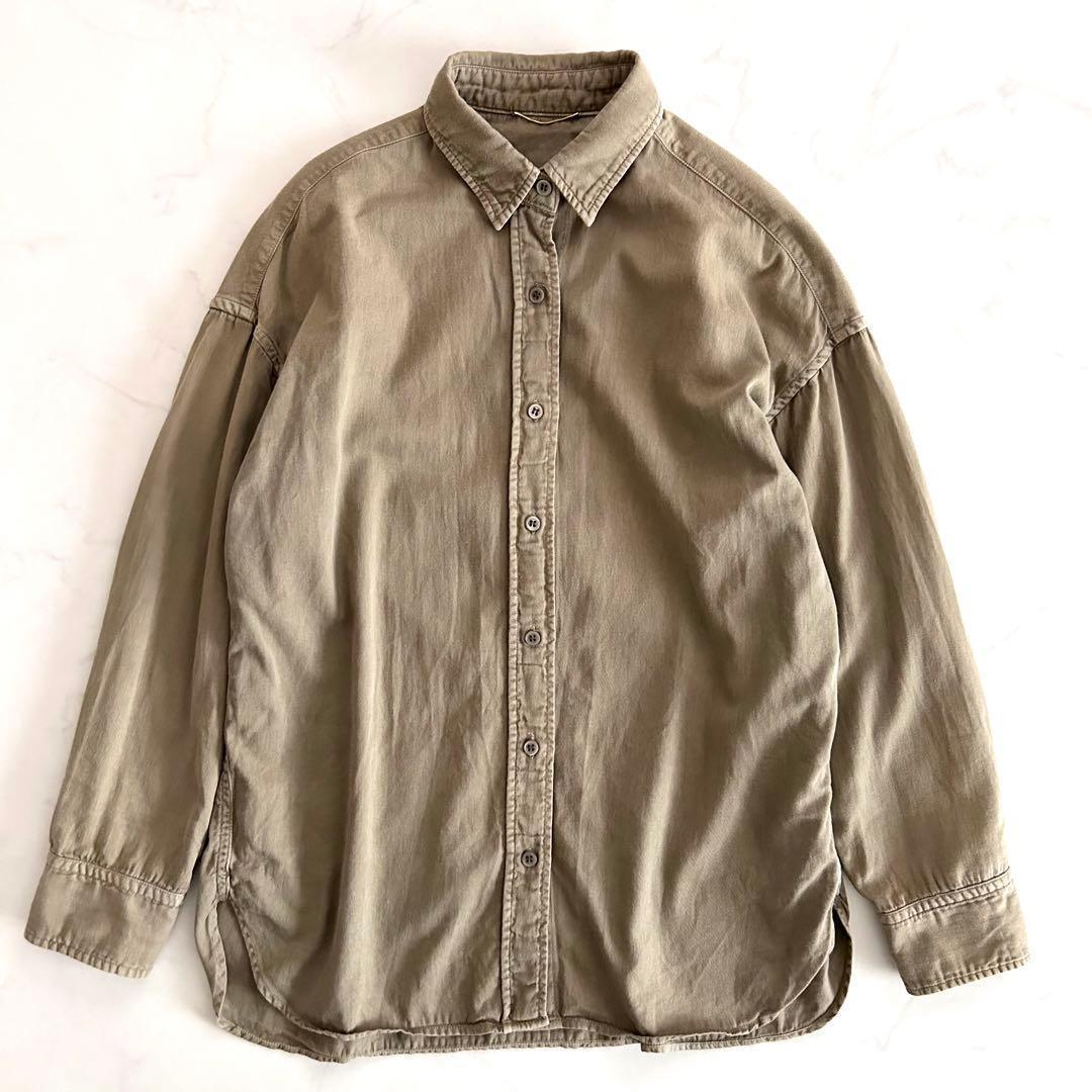 ドゥーズィエムクラス badassシャツ 長袖 カーキ 日本製 オーバーサイズ