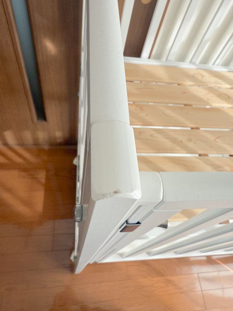 ヤマサキ　ホワイト　ベビーベッド　コンパクト　ミニ　2オープン　yamasaki