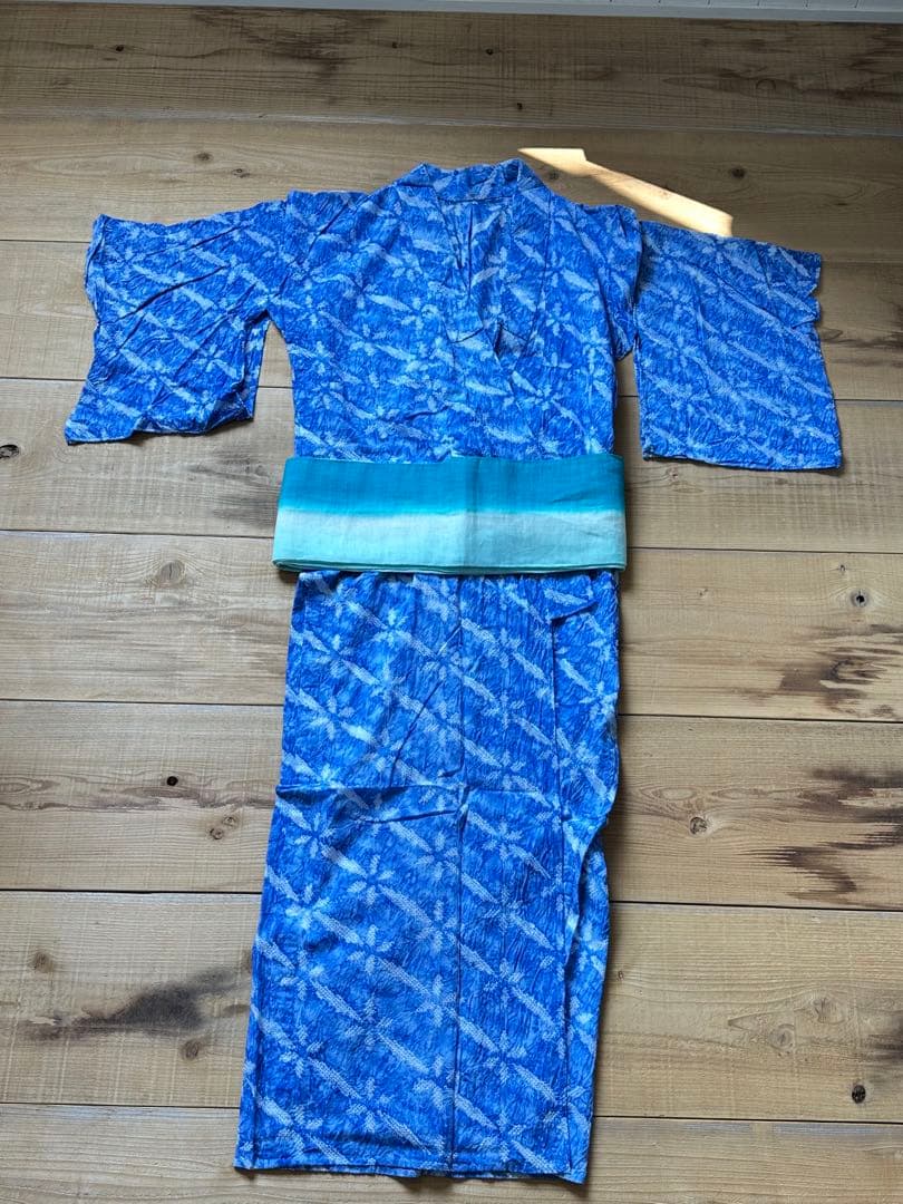 ギースー　有松絞り　ゆかた　浴衣・帯セット　美品