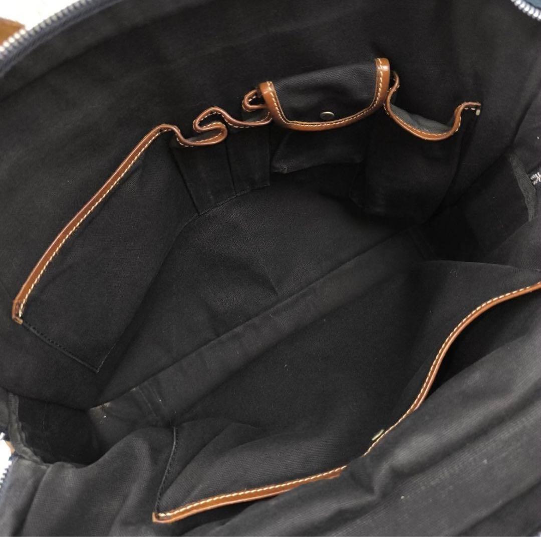 Felisi ブリーフケース 8637/2 1層 A4可 レザー×ナイロン 紺茶