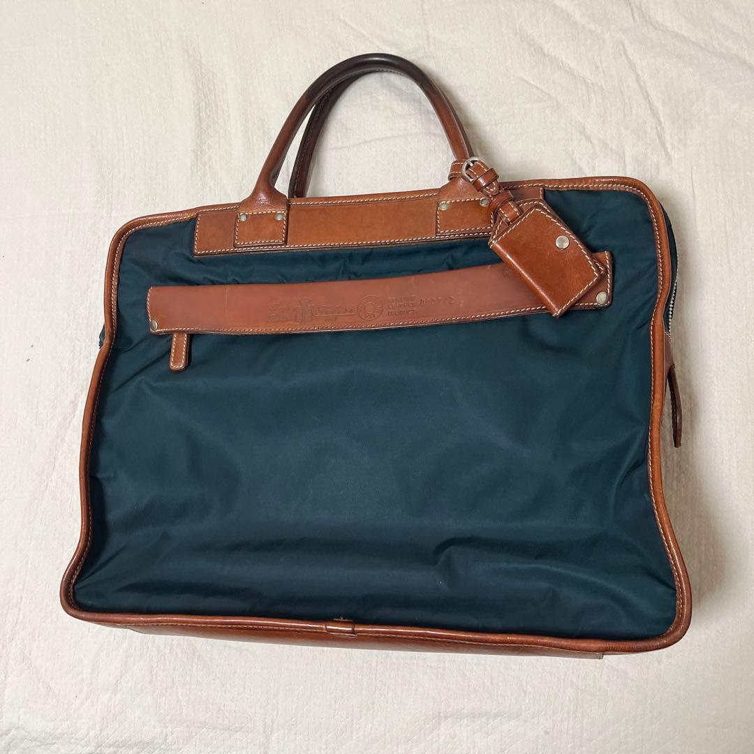 Felisi ブリーフケース 8637/2 1層 A4可 レザー×ナイロン 紺茶