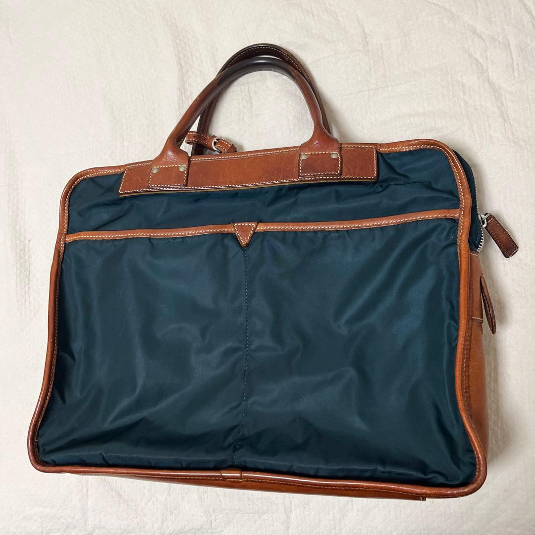 Felisi ブリーフケース 8637/2 1層 A4可 レザー×ナイロン 紺茶