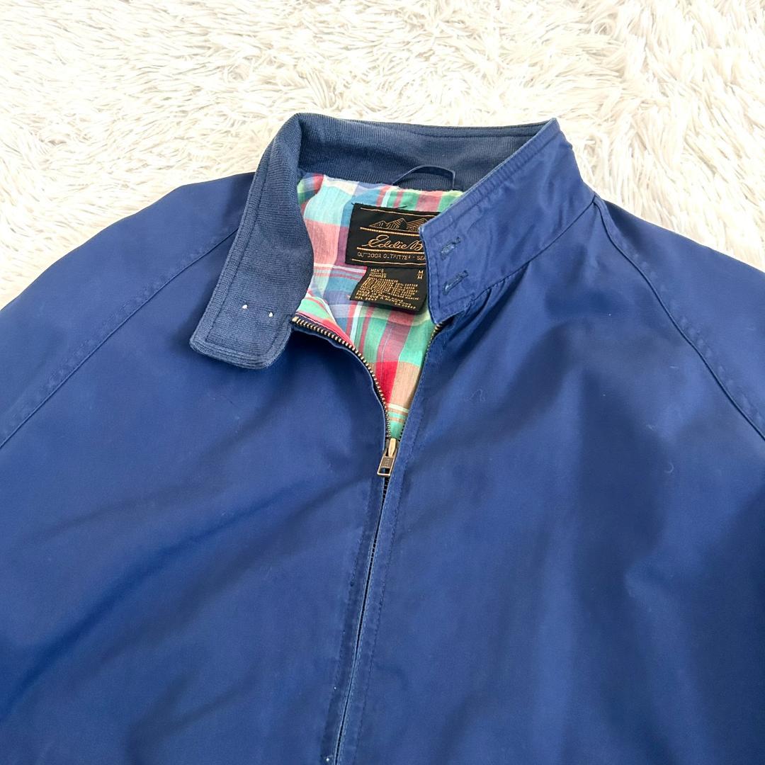 エディーバウアー ジャケット ハリントンジャケット ネイビー チェックM