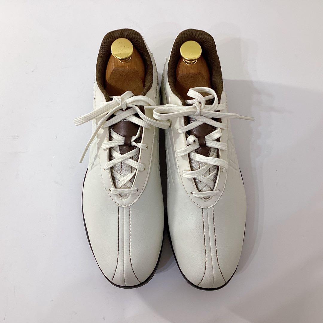 新品未使用✨adidas アディダス ゴルフシューズ 24.5cm 白 ブラウン