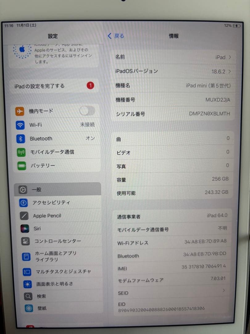 【美品】iPad mini 第5世代 256GB Wi-Fiモデル