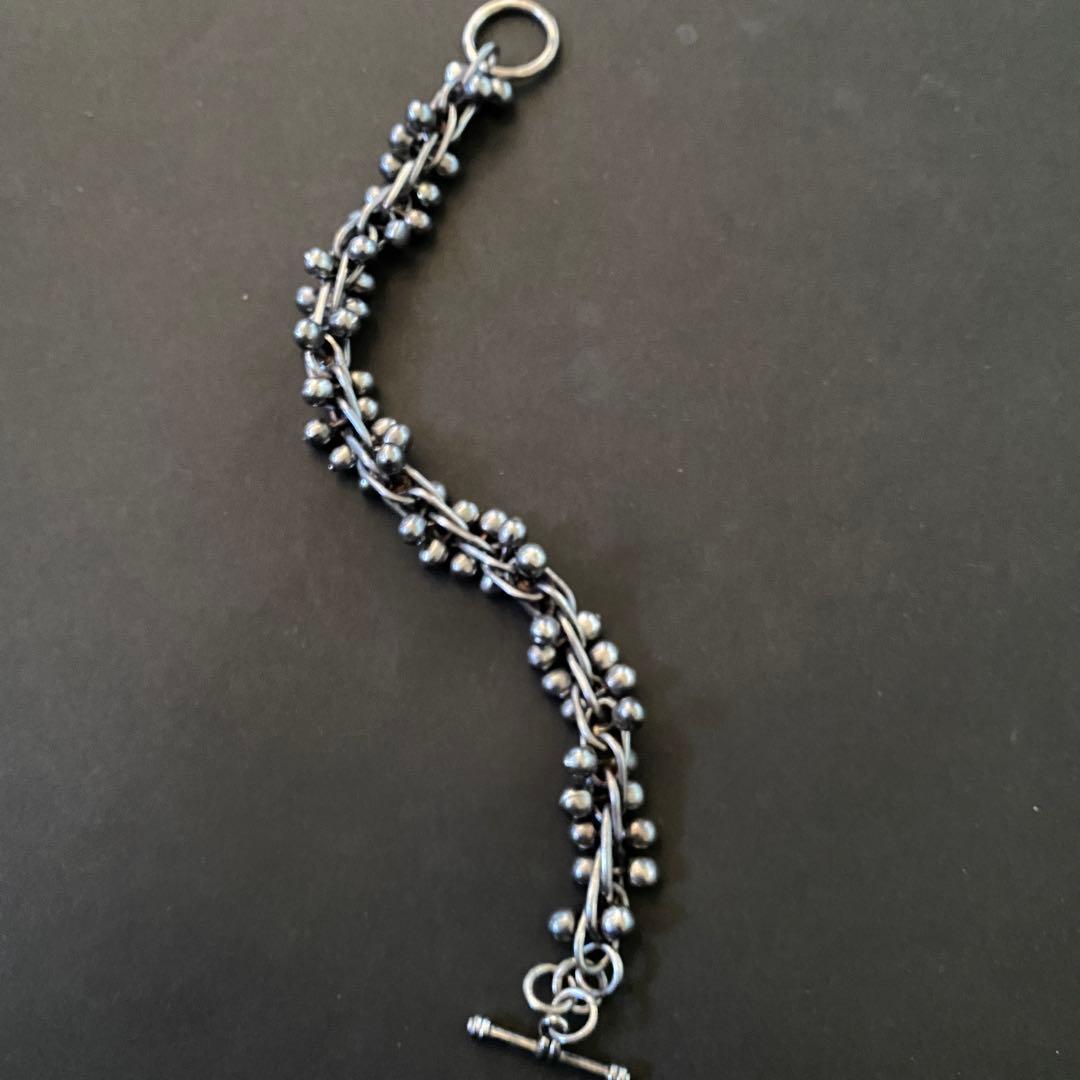 Vintage メキシコ シルバー パール DNA リンク ブレスレット