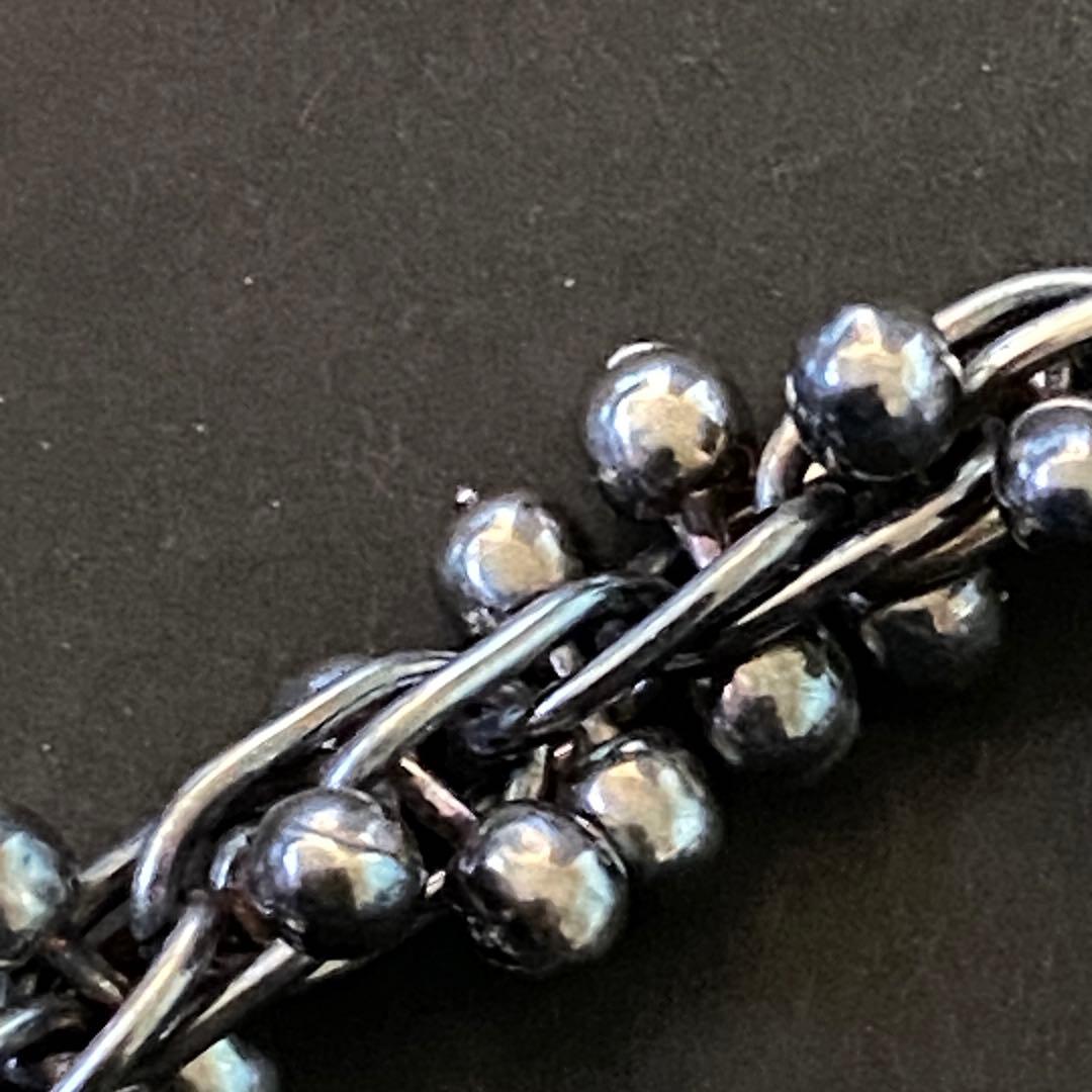 Vintage メキシコ シルバー パール DNA リンク ブレスレット