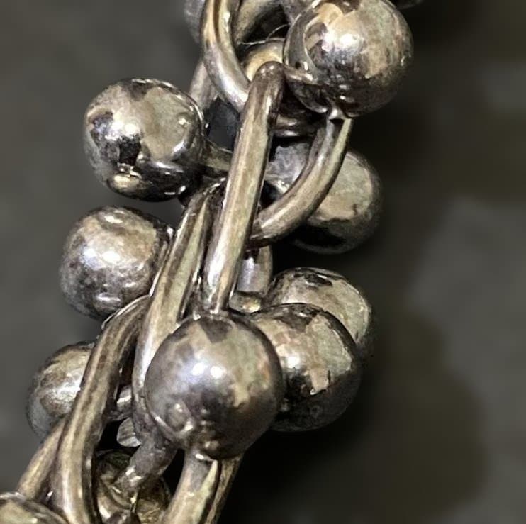 Vintage メキシコ シルバー パール DNA リンク ブレスレット