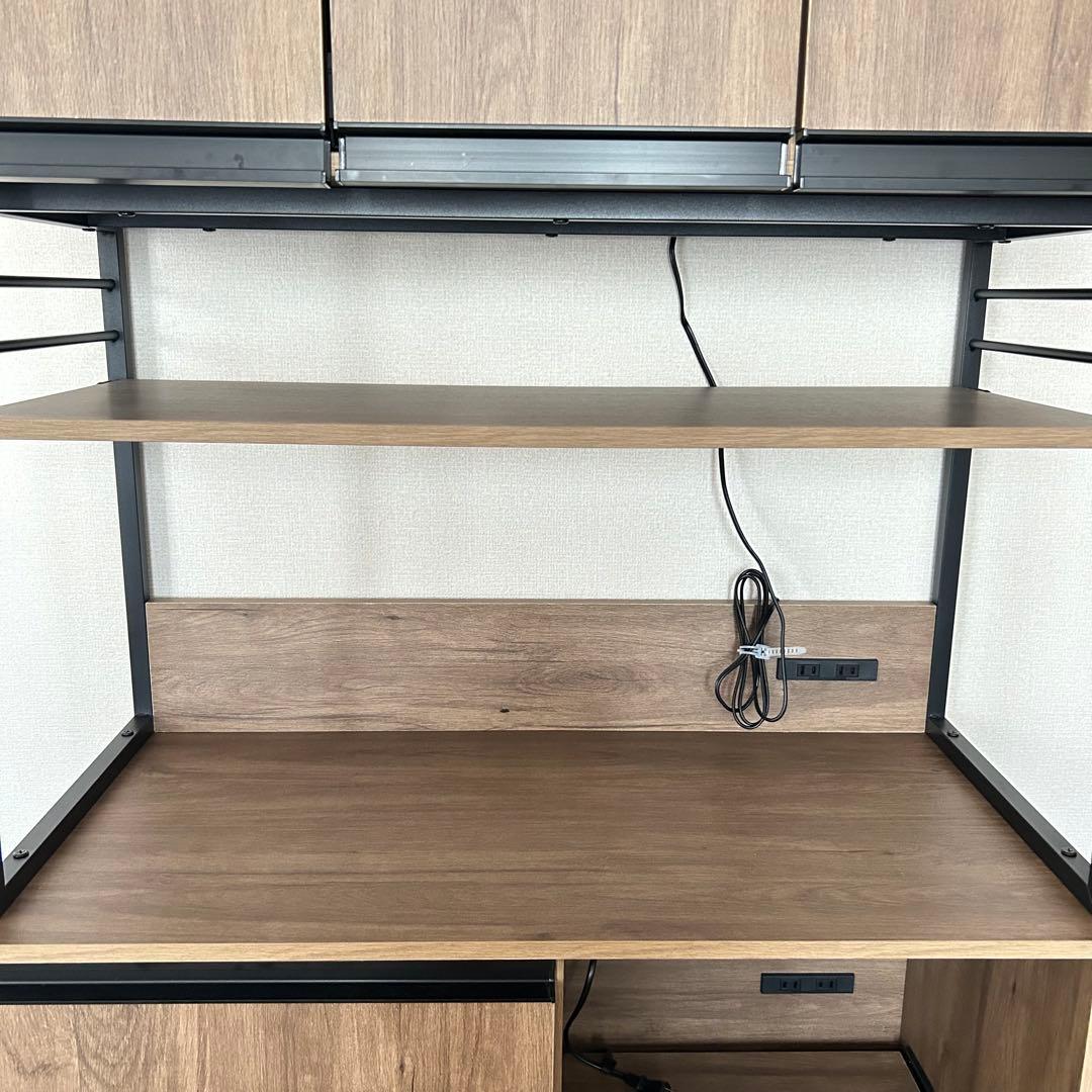 レンジボード　キッチンラック　食器棚　木目