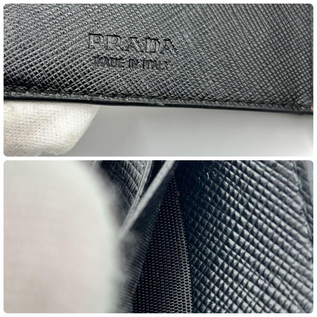 カード収納多✨希少✨プラダ マネークリップ サフィアーノ レザー ブラック
