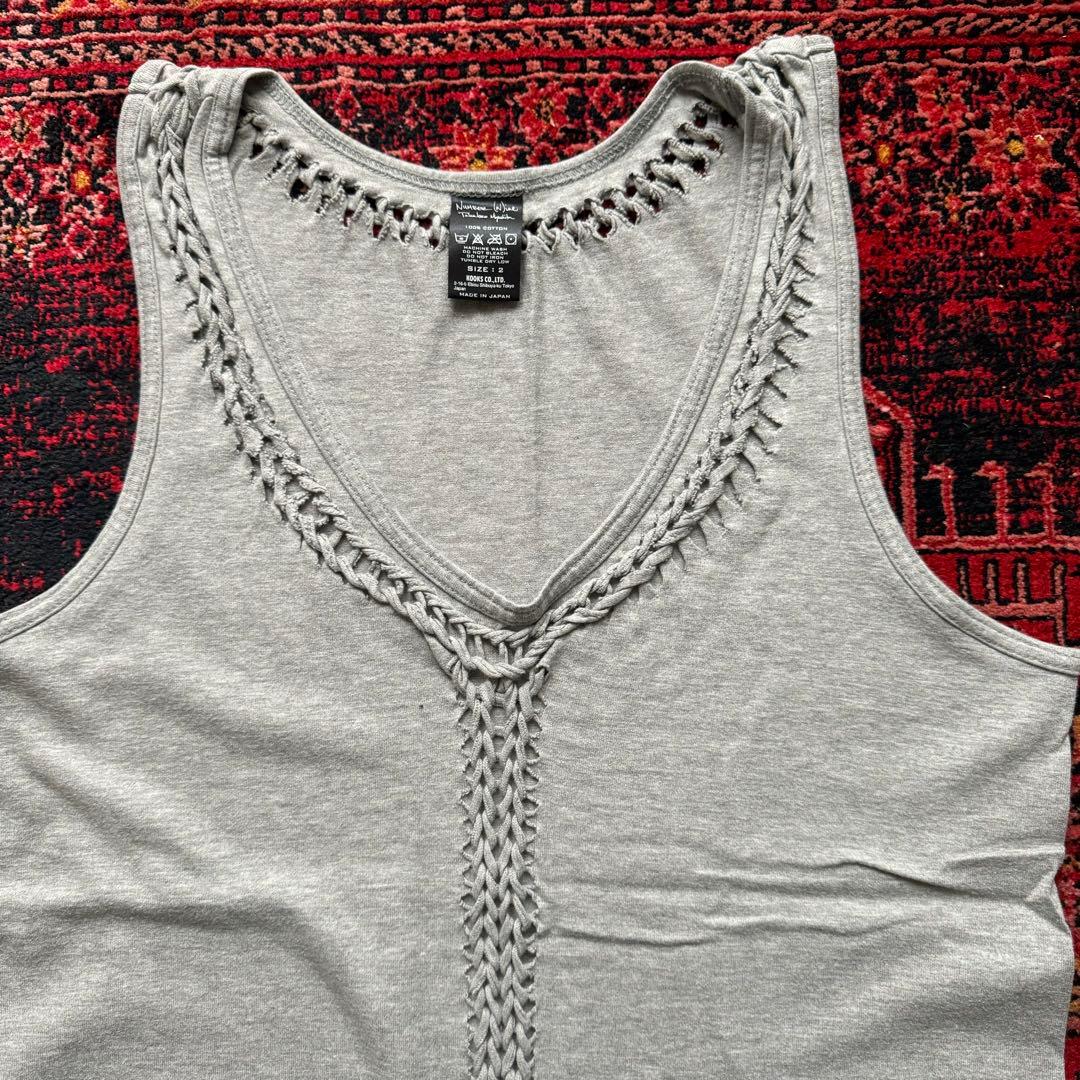 07ss ナンバーナイン 編み込み タンクトップ サイズ2 グレー