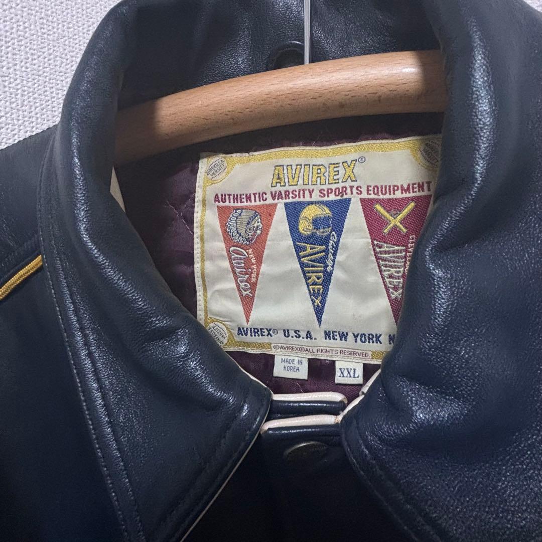 希少 AVIREX ウエストインディーズシャークス レザージャケット XXL