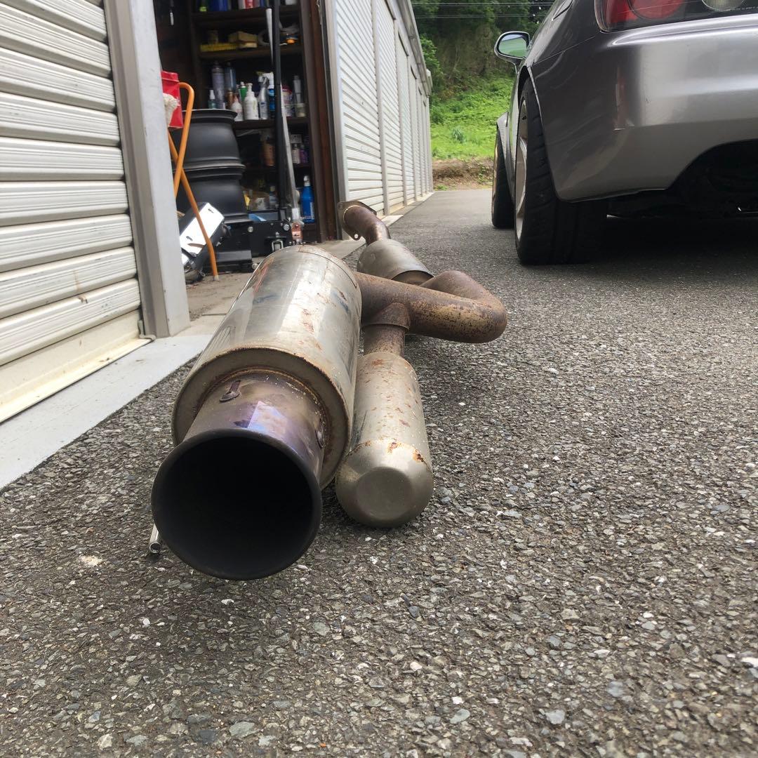 s2000 ステンレス製マフラー 青色テールパイプ