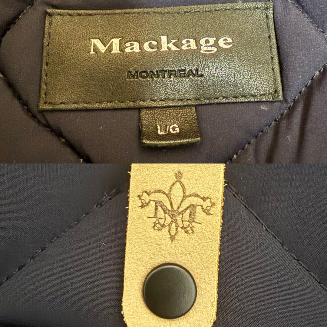 グースダウン✨マッカージュ ダウンコート 2way ロング L ネイビー