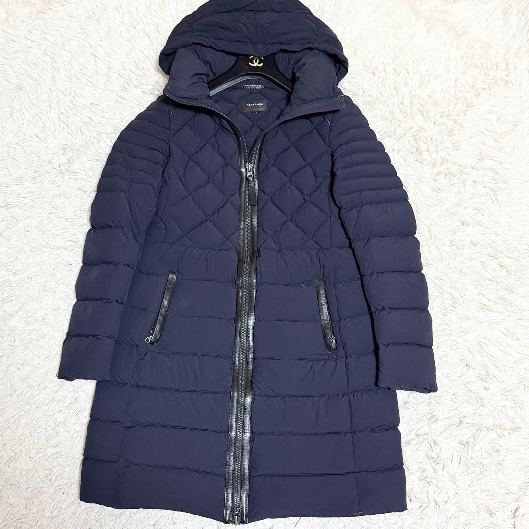 グースダウン✨マッカージュ ダウンコート 2way ロング L ネイビー