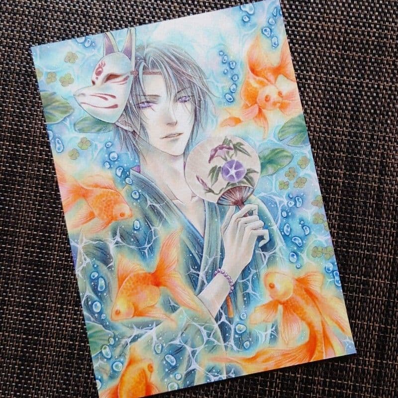 手描きイラスト＊オリジナル【水涼み】