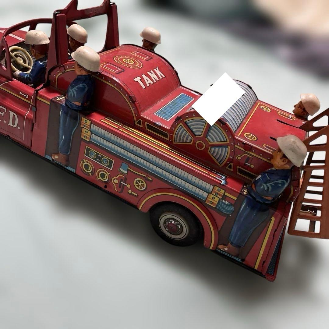 ぺ*ん様 ジャンク 箱無 ヨネザワ玩具 消防車 ブリキ