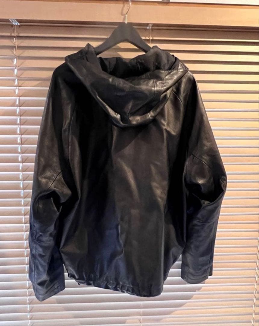 【ssstein】Leather Hooded Short Jacket