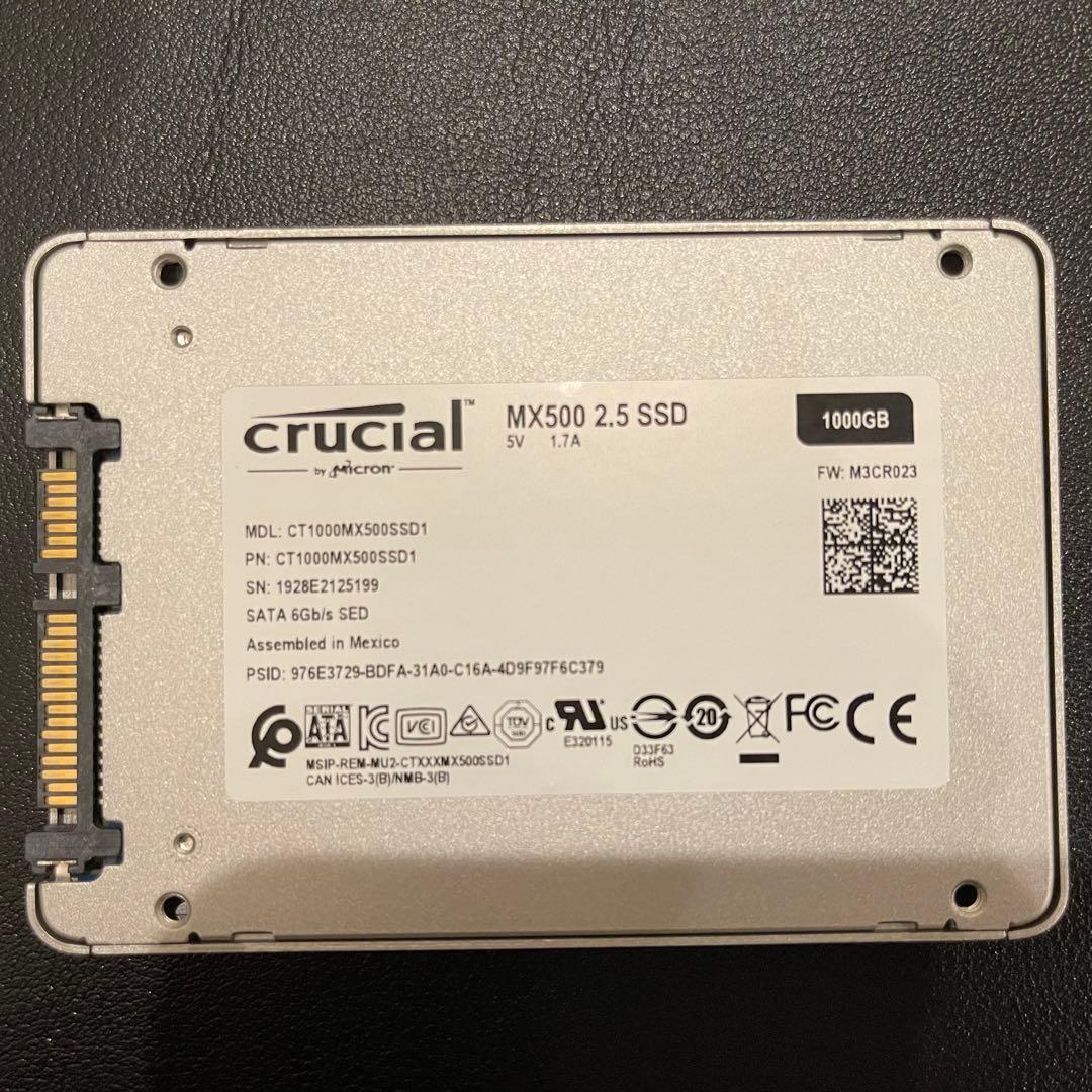 Crucial MX500 1000GB 2.5インチSSD