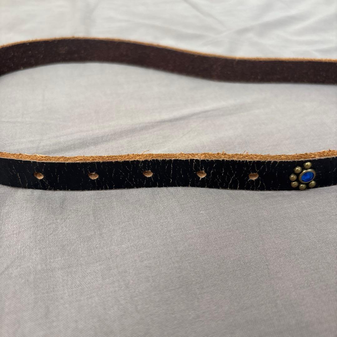 ナロースタッズレザーベルト　THE LEGEND ベルト 黒色 レザー