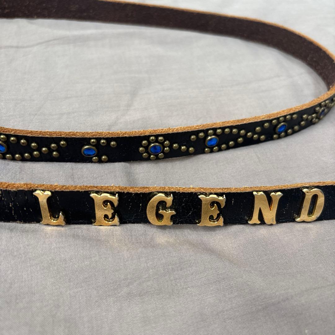 ナロースタッズレザーベルト　THE LEGEND ベルト 黒色 レザー