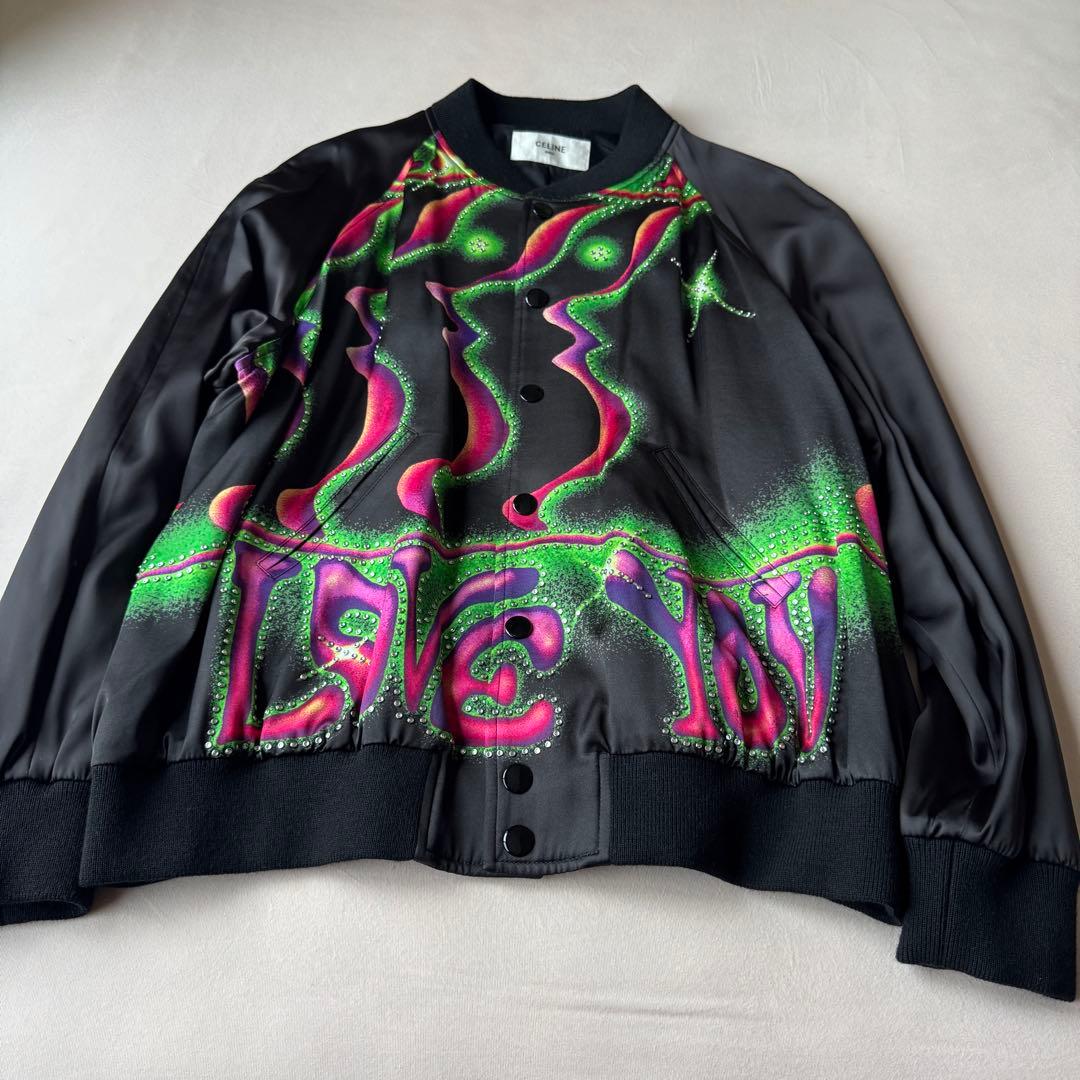 CELINE テディブルゾン コーチジャケット スタジャン　54 ブラック