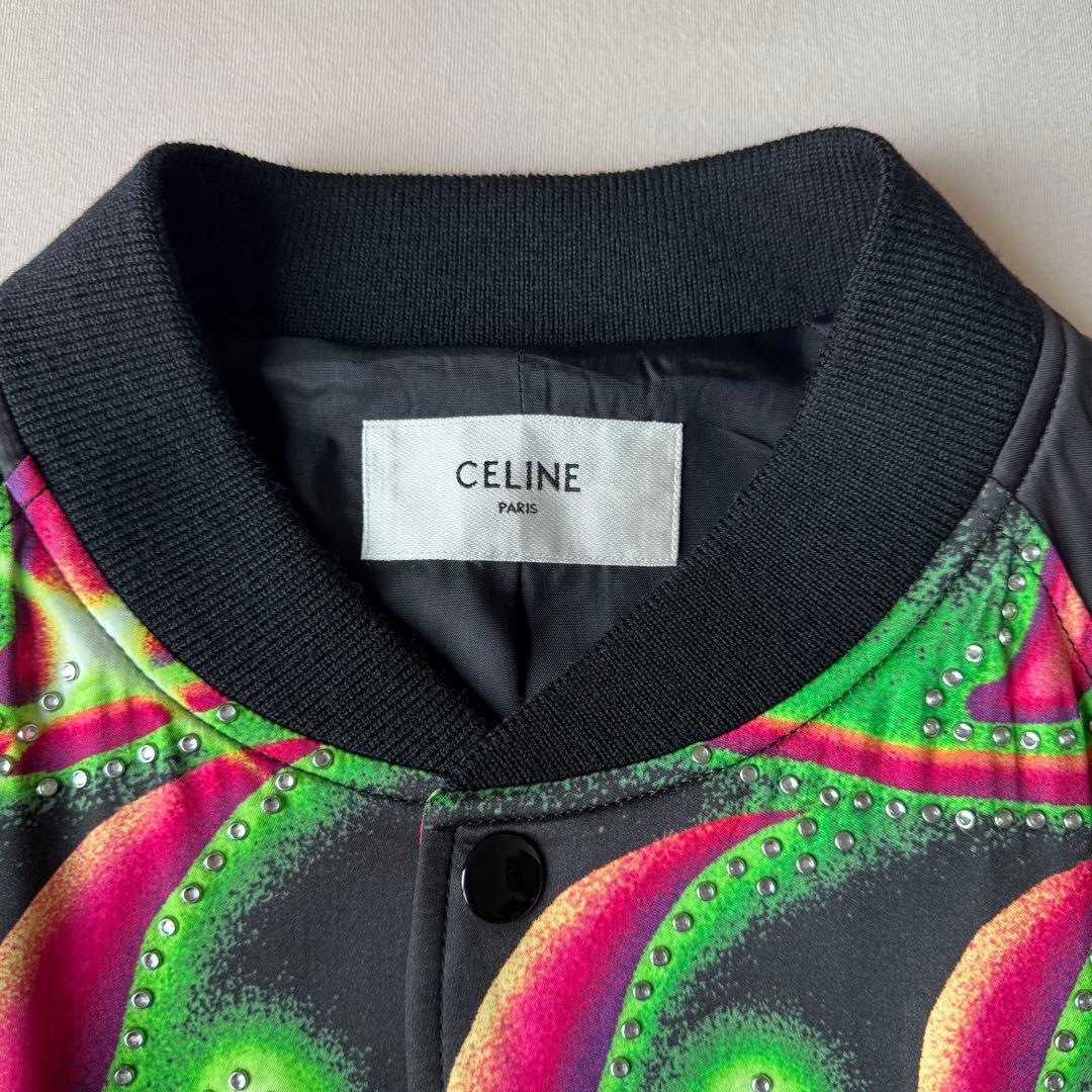 CELINE テディブルゾン コーチジャケット スタジャン　54 ブラック