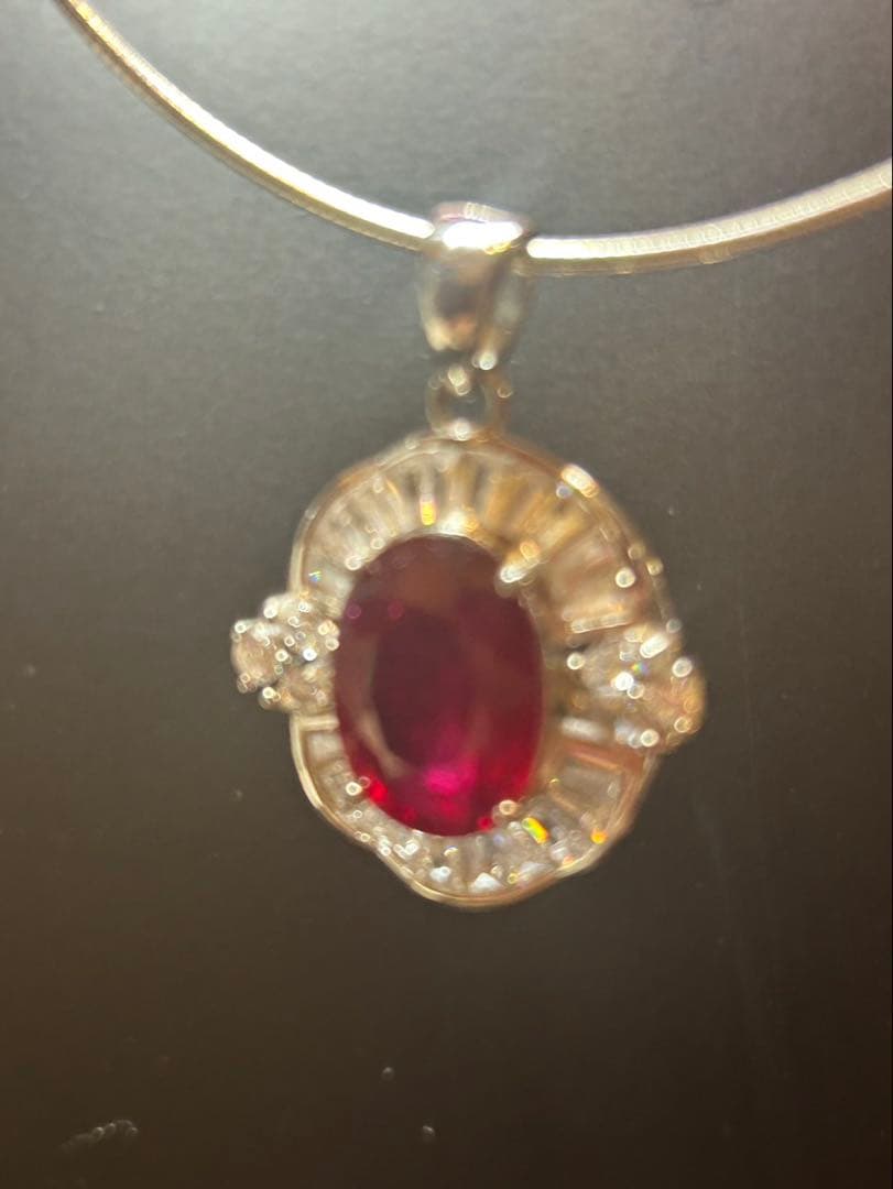 ど*☆様 天然石ルビーペンダントトップ&リングサイズ限定15号