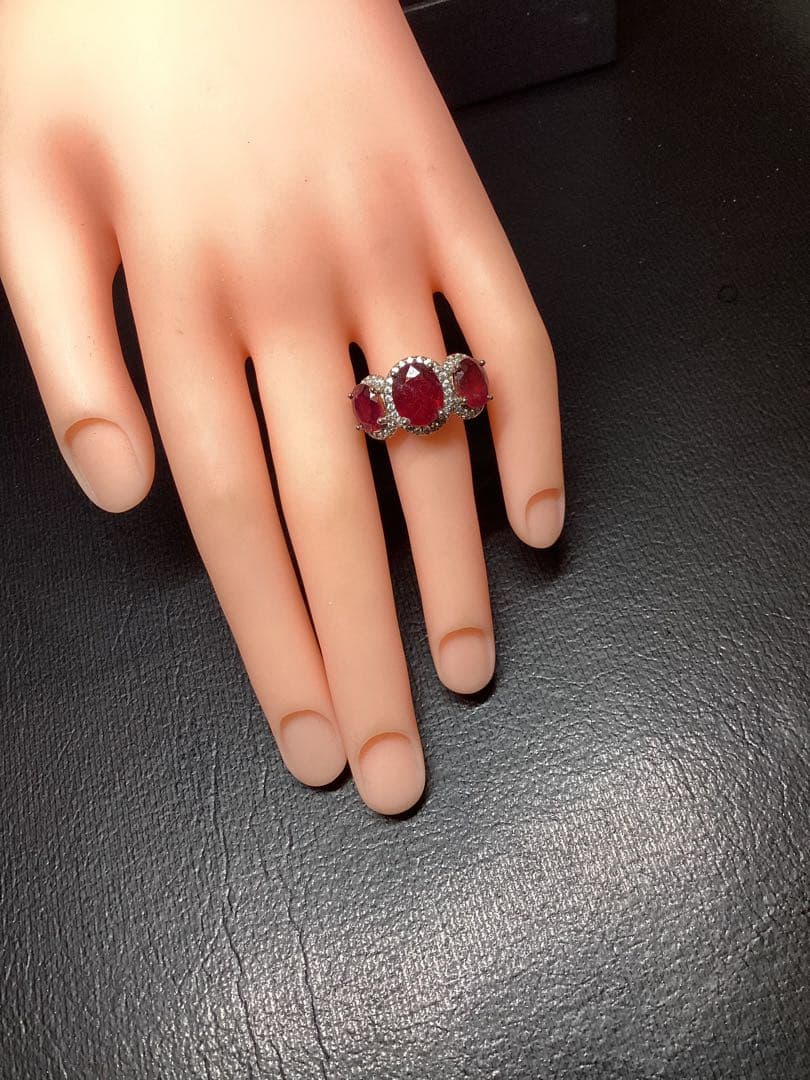 ど*☆様 天然石ルビーペンダントトップ&リングサイズ限定15号