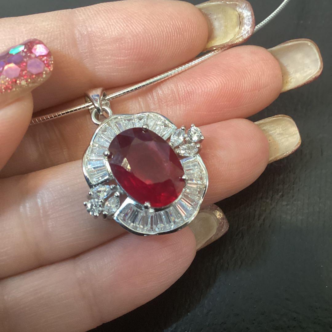 ど*☆様 天然石ルビーペンダントトップ&リングサイズ限定15号