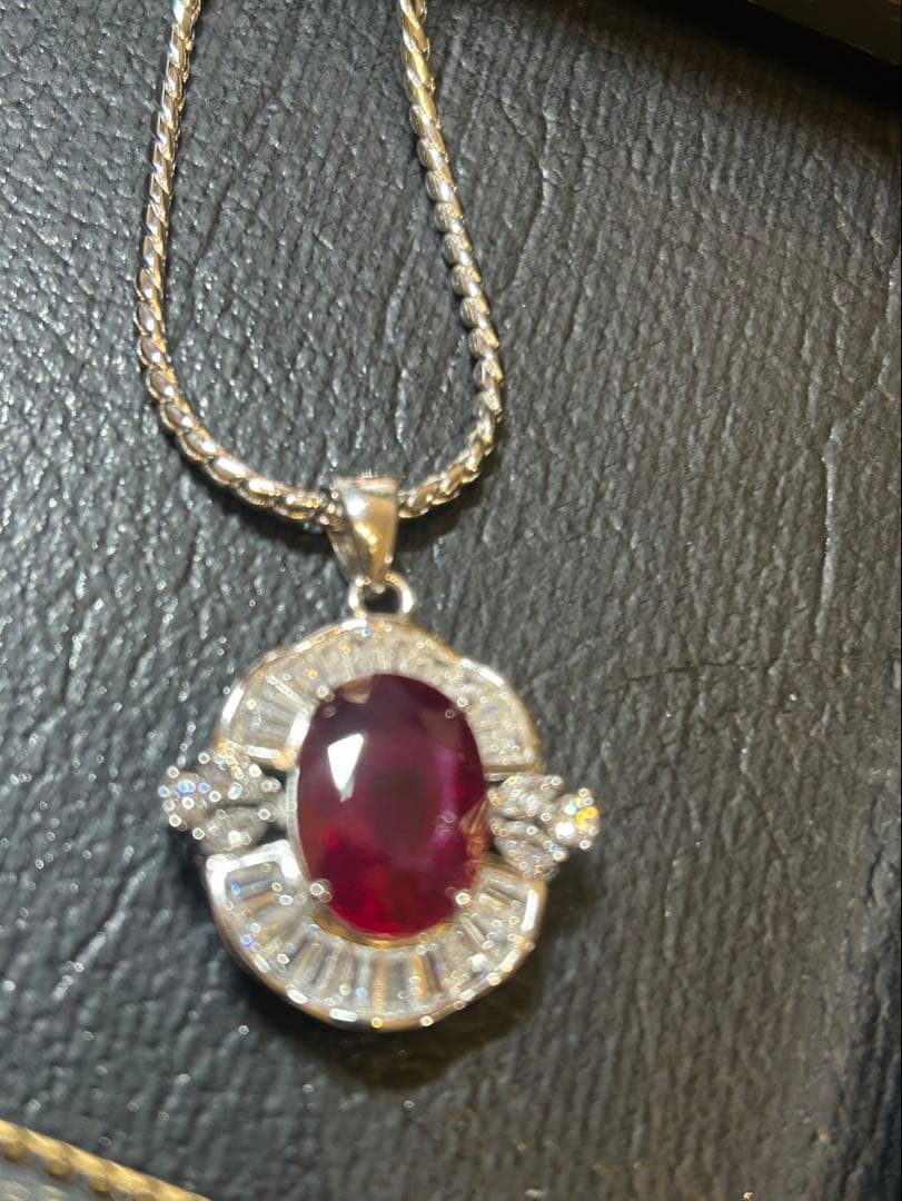 ど*☆様 天然石ルビーペンダントトップ&リングサイズ限定15号