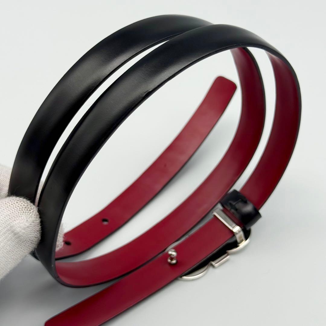 ✨美品✨フェラガモ ダブルガンチーニ シルバー金具 ベルト レディース レザー