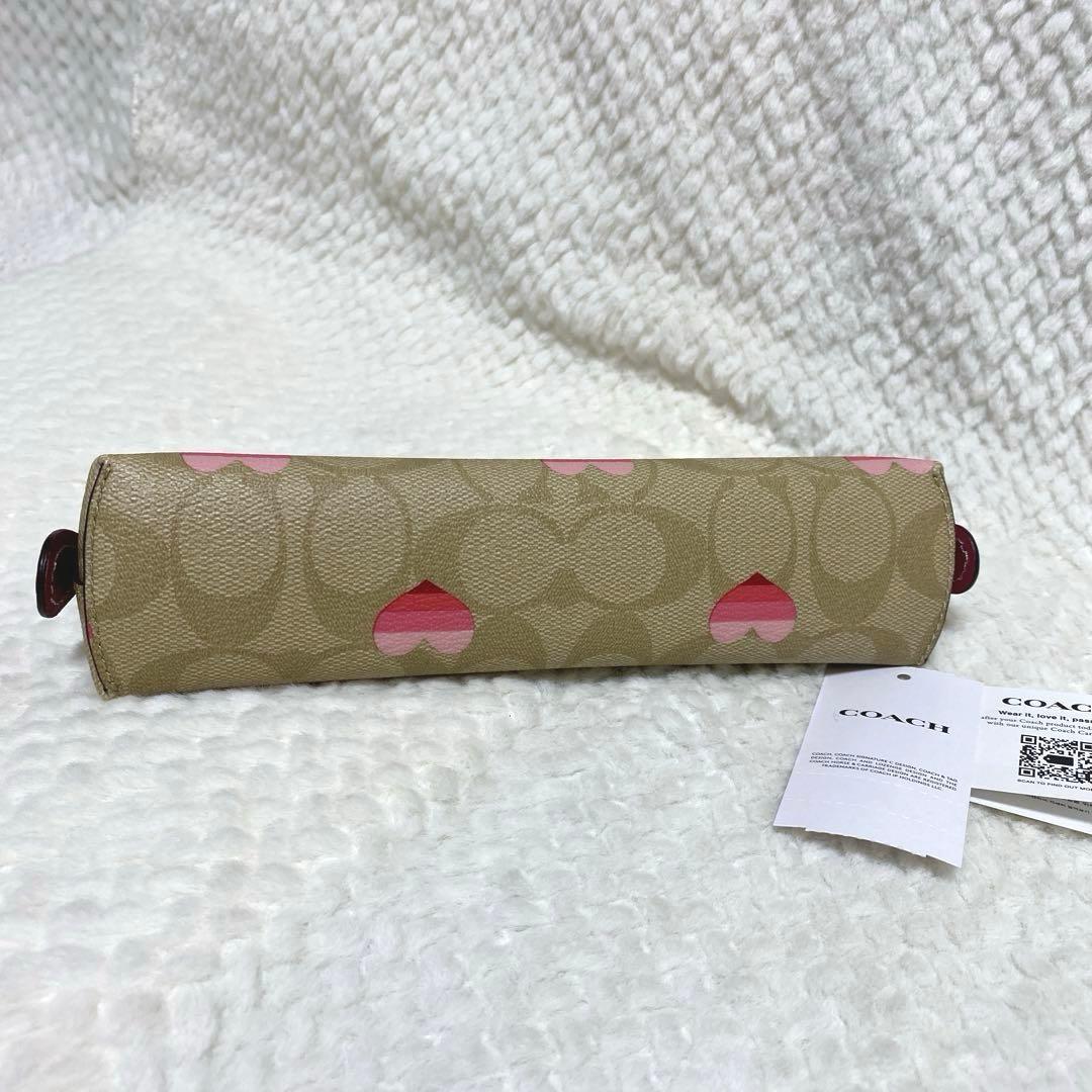 ミント様 未使用】コーチ COACH シグネチャー ハートプリント ペンケース