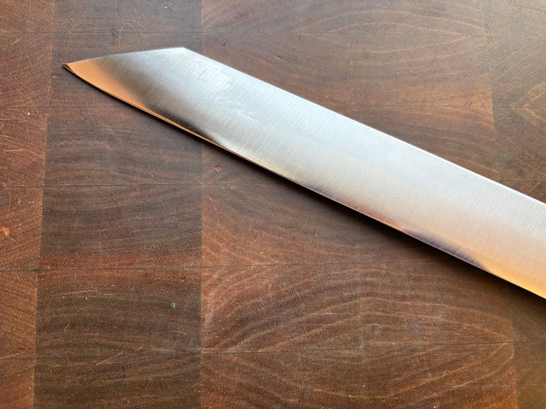 正本　築地　秀　切付　筋引　300mm 尺　包丁　和包丁　研ぎ済　朴水牛柄
