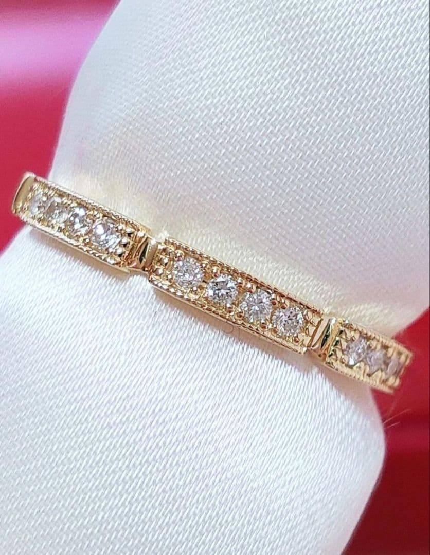 新入荷 未使用品 k18 天然ダイヤモンド リング