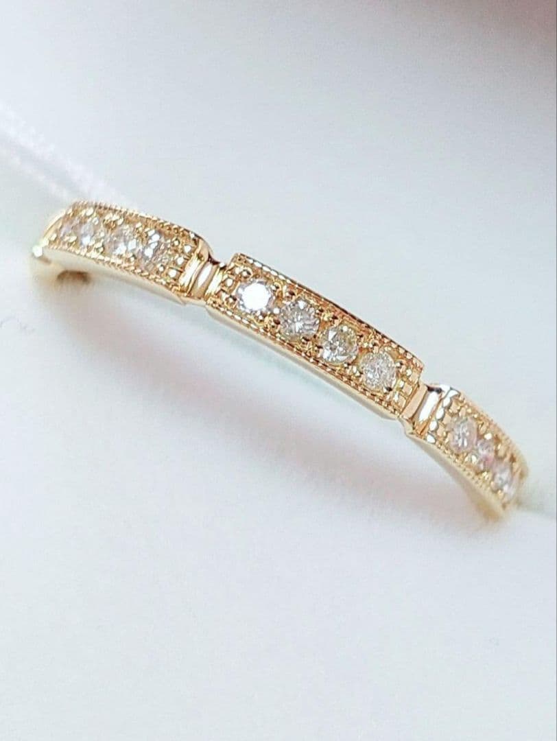 新入荷 未使用品 k18 天然ダイヤモンド リング