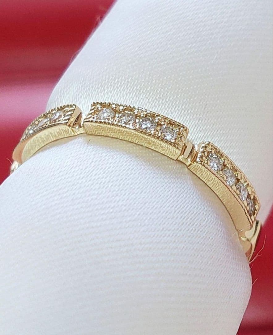 新入荷 未使用品 k18 天然ダイヤモンド リング