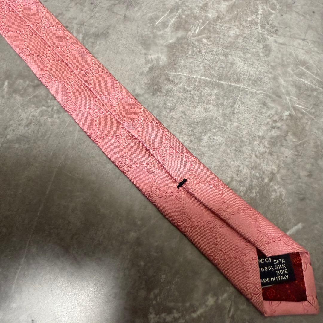 【✨美品✨】GUCCI グッチ ネクタイ ピンク インターロッキング GG 桜色