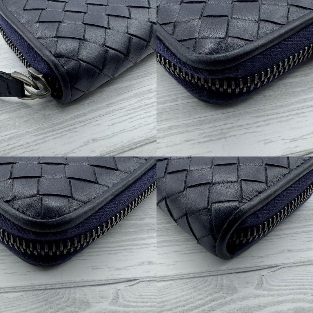 【美品】BOTTEGA VENETA　ケース　イントレチャート　ネイビー