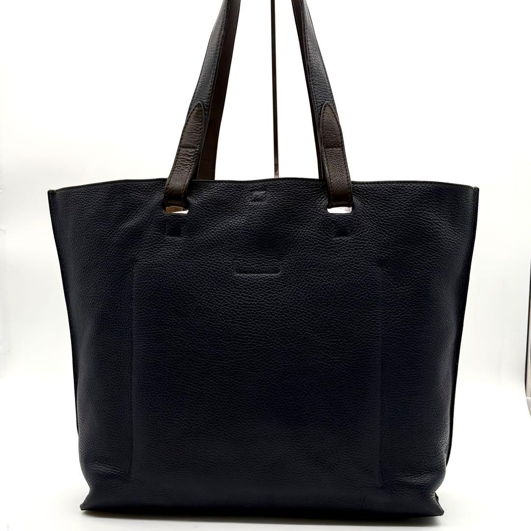 【美品】ダニエル＆ボブ トートバッグ レザー A4可 肩掛け ネイビー 保存袋付