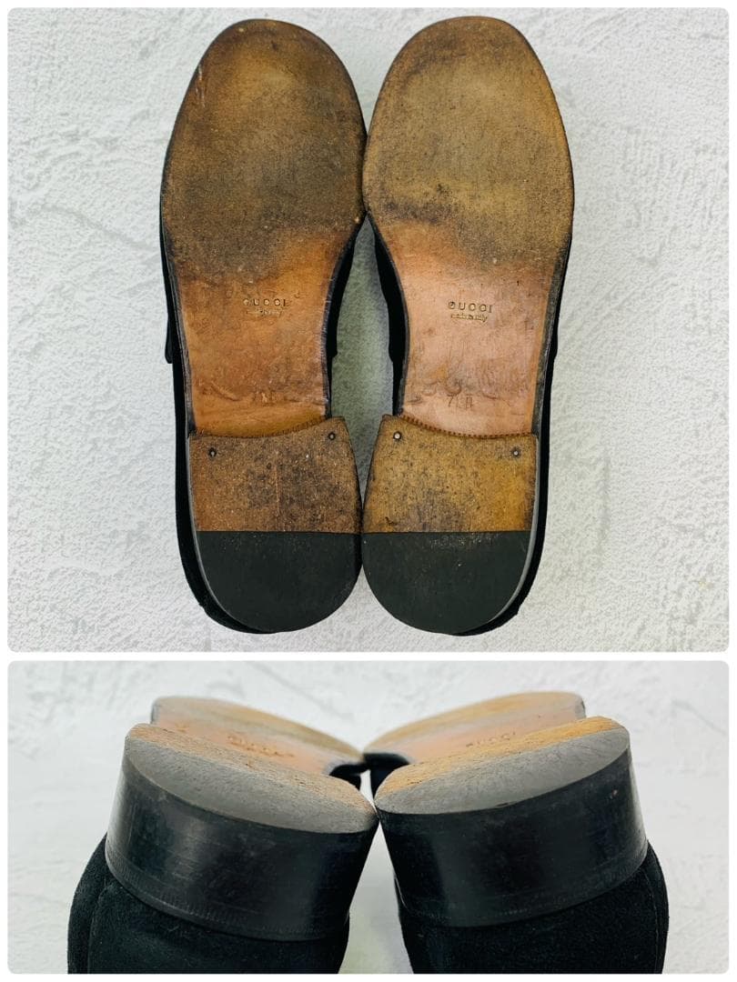 ち*ぱ様 【良品】GUCCI ホースビットローファー スエード シルバー金具 黒