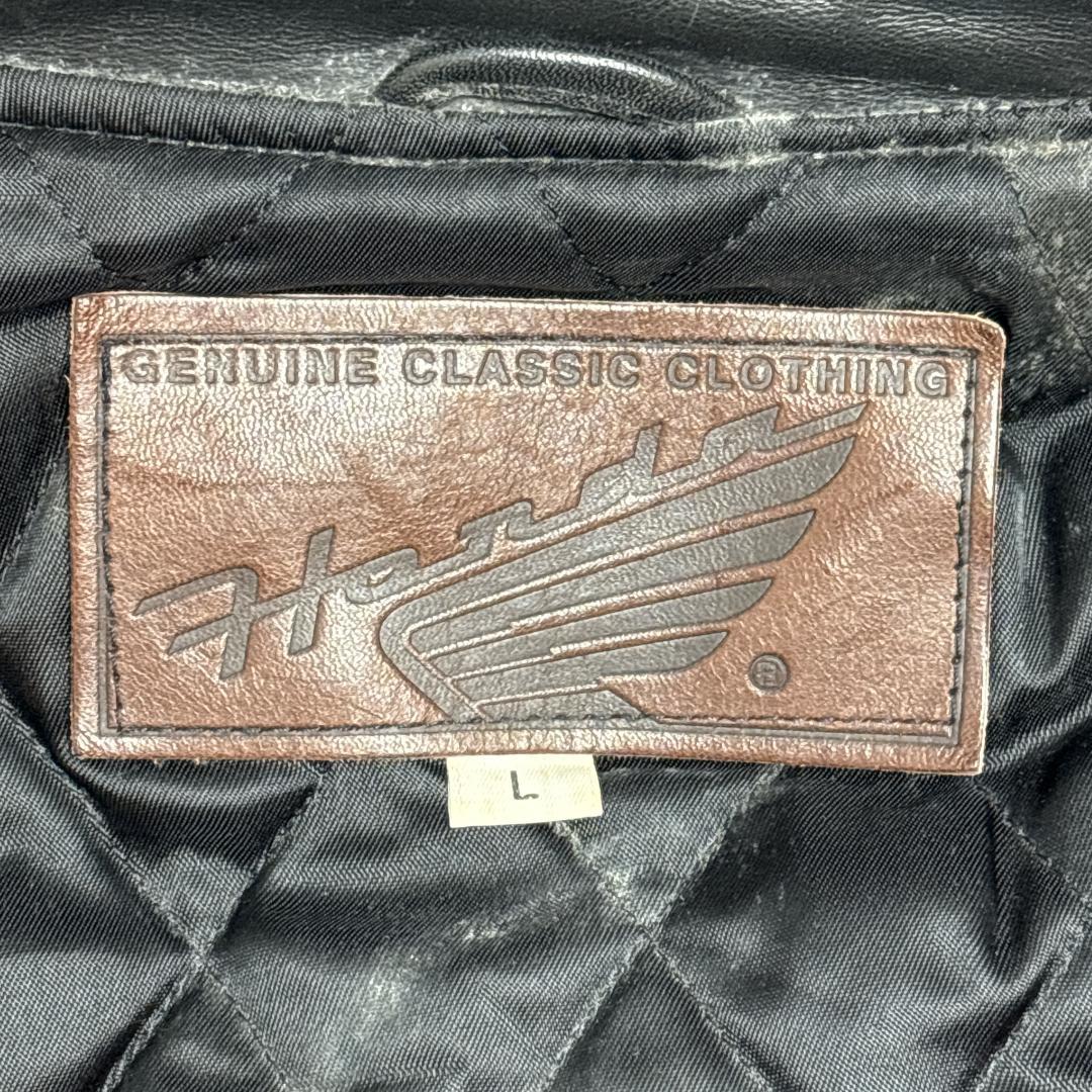 希少 USA製 HONDA 50th 限定 レザー スタジャン L ロゴ羽根刺繡