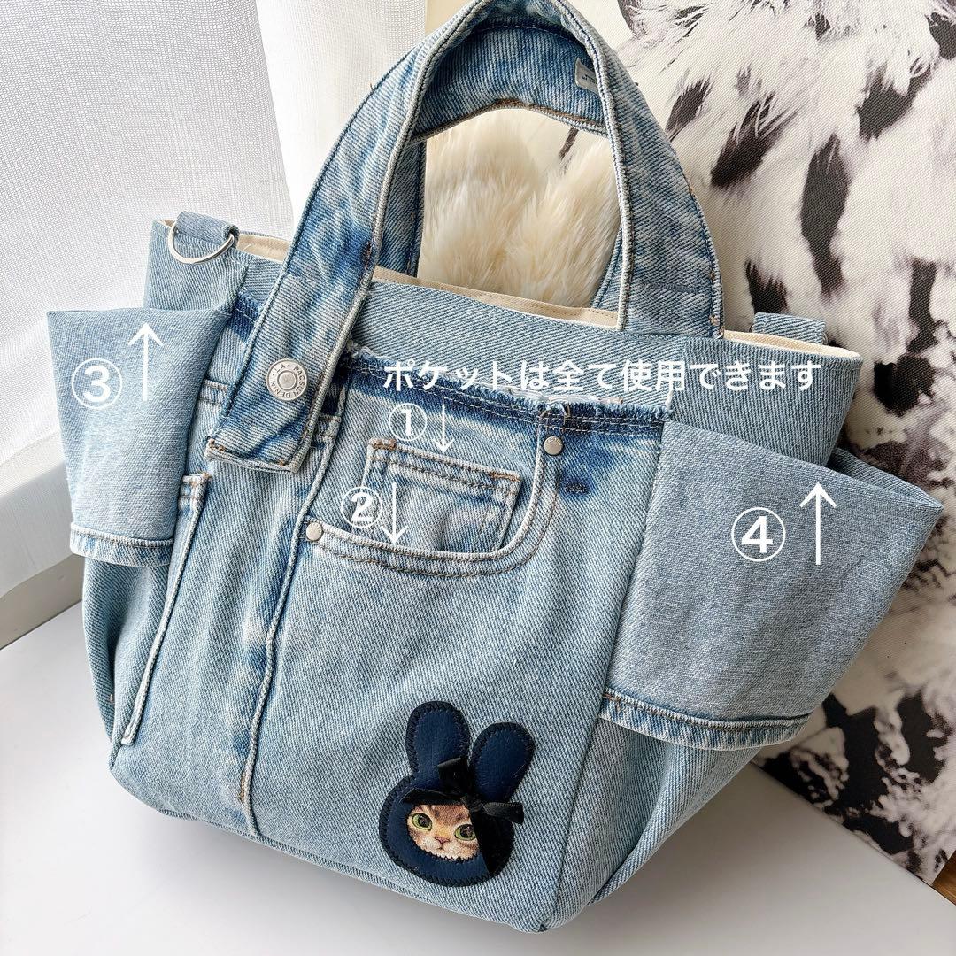 ね*】様 コヤンイサムチョン　デニム　トートバッグ　サンダーちゃん
