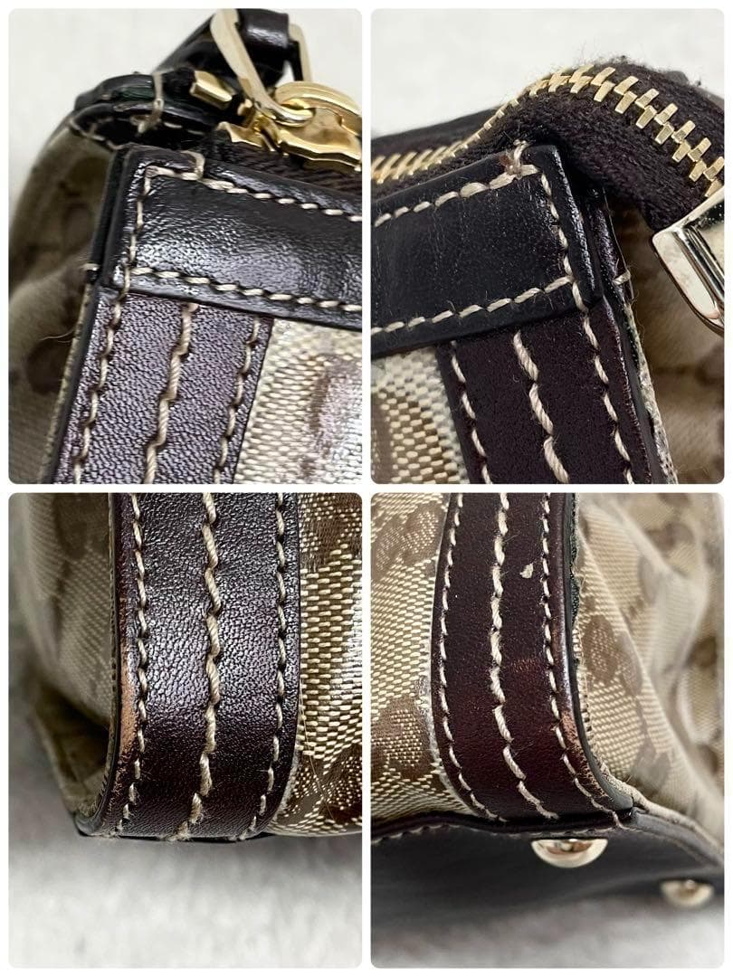 グッチ ドゥケッサ ミニボストン GGクリスタル GG柄 金具 ヒステリア 茶色