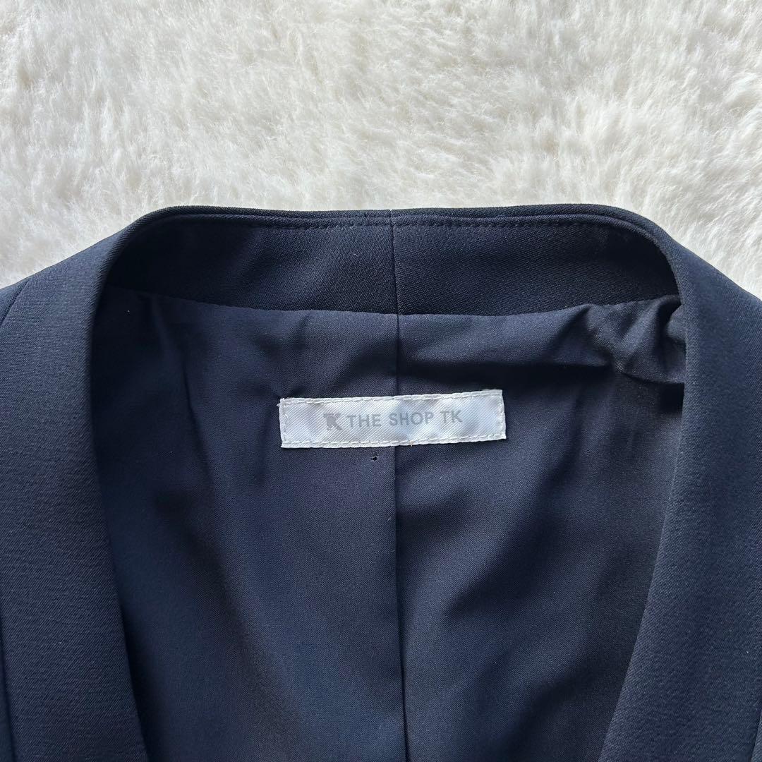 美品✨️ THE SHOP TK パンツスーツ ノーカラー ネイビー フォーマル